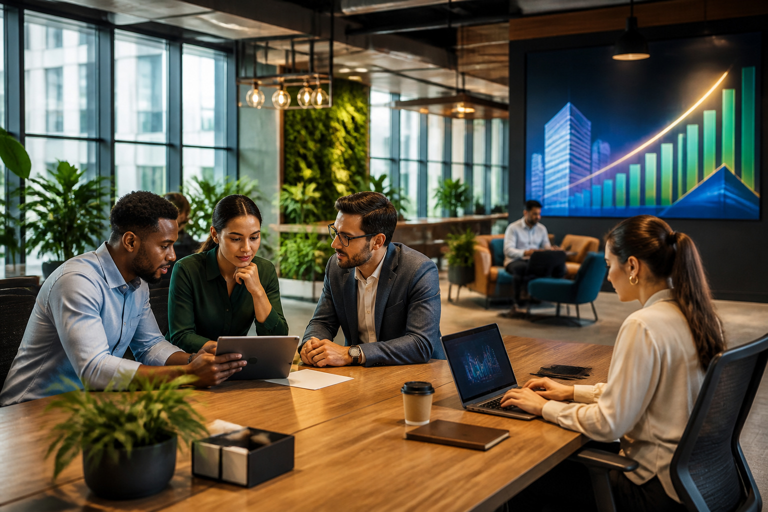 Espace de coworking moderne et collaboratif