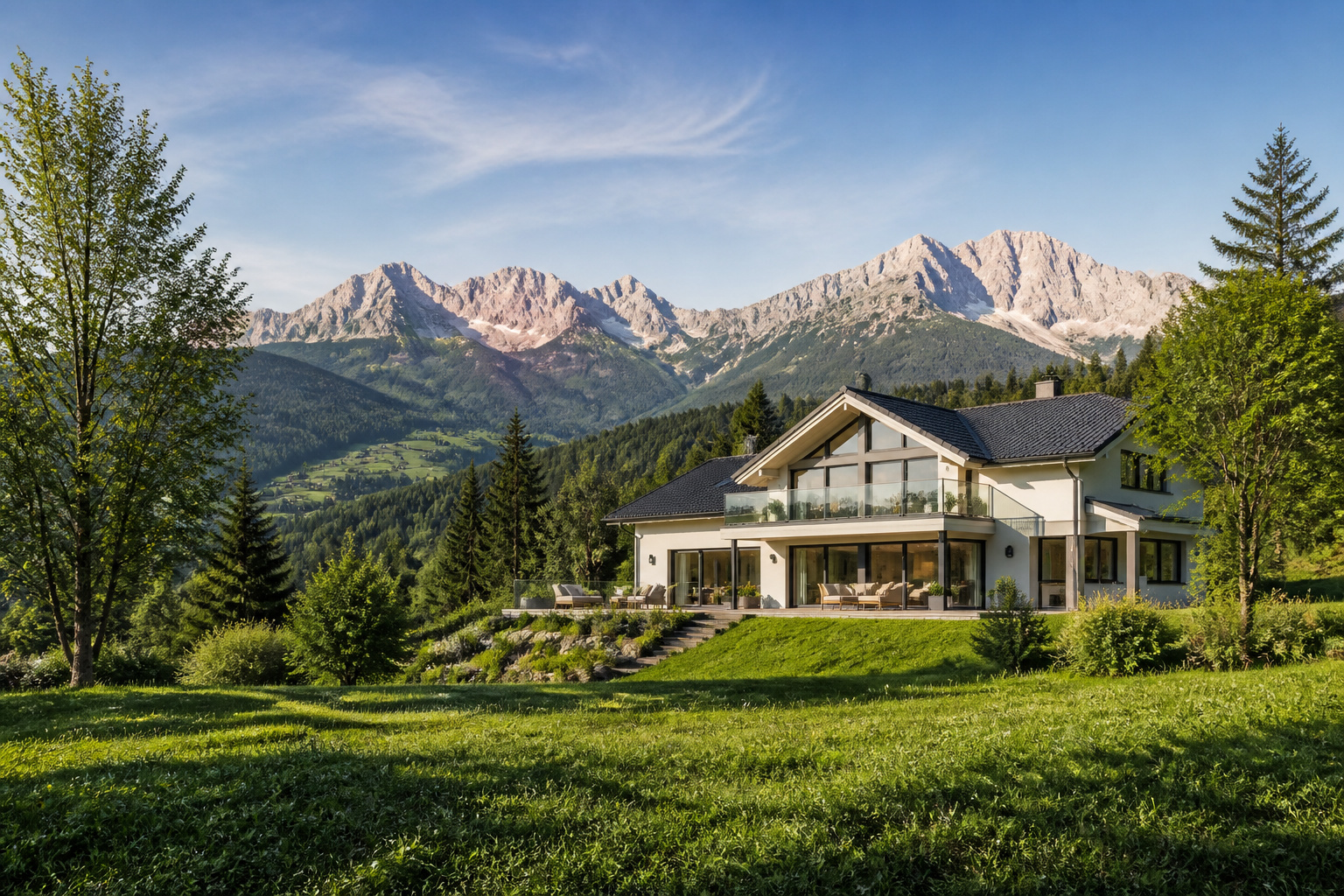 Villa contemporaine avec vue sur les montagnes