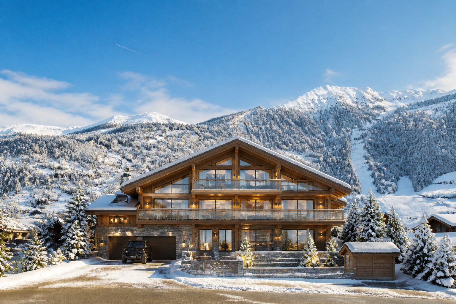 Chalet de luxe enneige aux alpes francaises