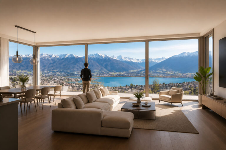 Appartement moderne avec vue panoramique sur les alpes