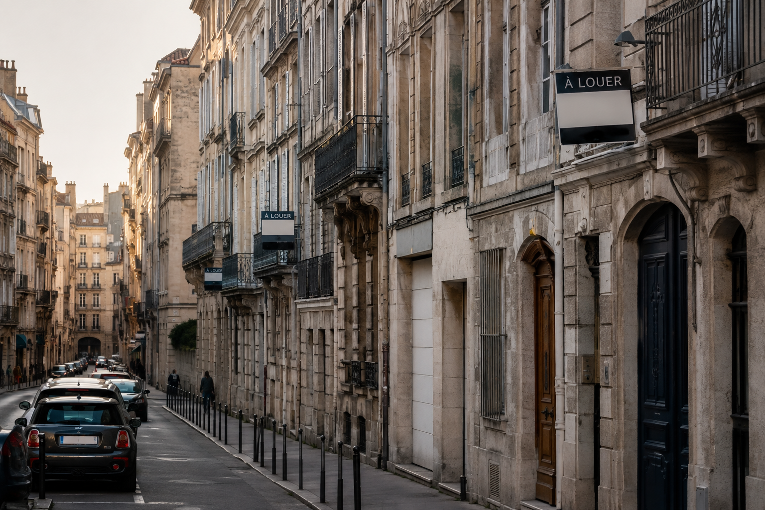 Rue residentielle dense en zone tendue