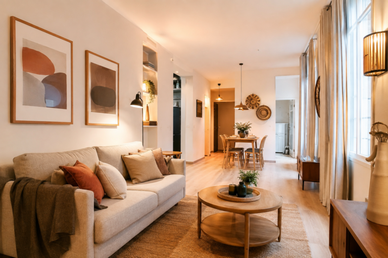 Salon d appartement en location courte duree